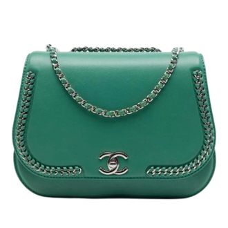 Chanel Pre-owned Vintage Flap Bag - Dames - Pre-owned - Groen - Maat: ONE Size Leer