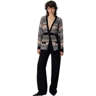 Missoni Relaxed Fit Cardigan With Belt And Chevron Pattern in Multicoloured at Nordstrom, Size 42 It