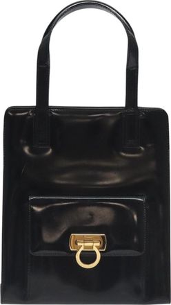 Ferragamo Gancini Handbag Patent Leather Black Patent_Leather Handbag (Pre-Owned)
