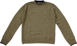 Napapijri Dain C 5 Pullover - Heren - Ronde hals truien - Groen - 2XL - Wol - Truien & Vesten