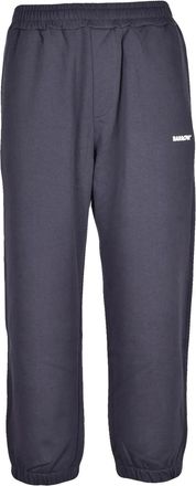 Barrow Relaxed Fit Grey Sweatpants with Subtle Logo Embroidery
