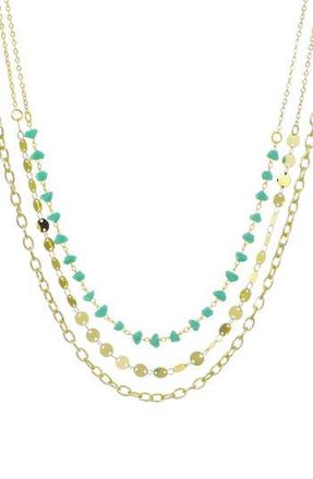 Adornia Set of 3 Chain Necklaces in Blue/Gold at Nordstrom Rack