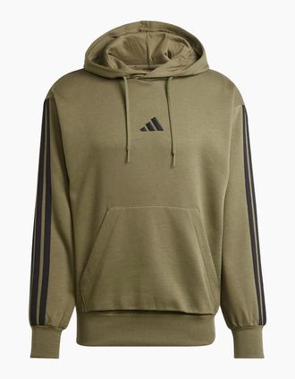 adidas Mens Mens Fleece 3 Stripes Hoodie - Tan - Size: 40