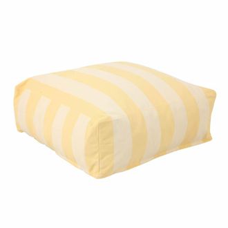 Oviala Puff de rayas para sof&aacute; modular amarillo claro