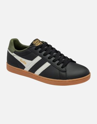 Gola Mens Equipe II Leather Mens Trainers - Black - Size: 10