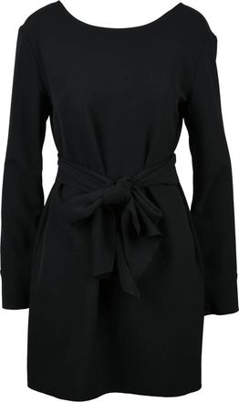 Department Five Black Cuffed Sleeves Stretch Sheath Dress