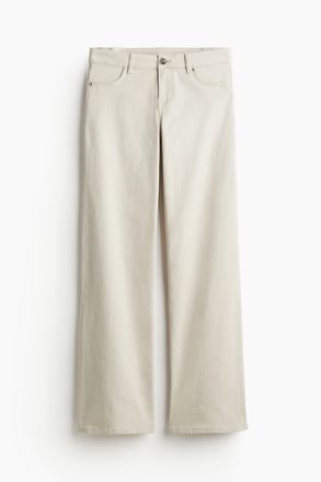 H&M Twillhose mit niedrigem Bund - Hellbeige