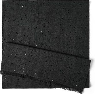 Brunello Cucinelli Cashmere and silk Diamond yarn scarf in Anthracite at Nordstrom