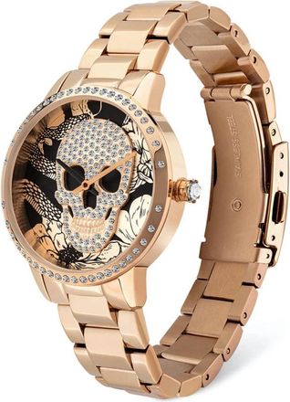 Police Dameshorloge Horta Zwart Ros&eacute;goud Pl 16067Msr 02M - Dames - Horloges - Roze - ONE Size - Accessoires