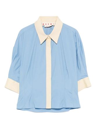 Marni collared panelled top - Blue