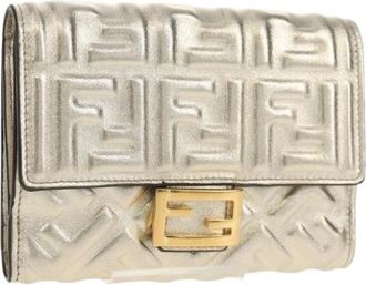 Fendi Pre-owned Wallets, female, Yellow, Size: ONE SIZE Pre-owned Leather Wallet