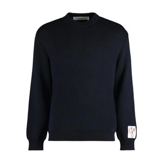 Golden Goose Davis Cotton Sweater - Knitwear - Hombre - Azul - L