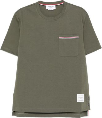 Thom Browne T-shirt con taschino - Verde