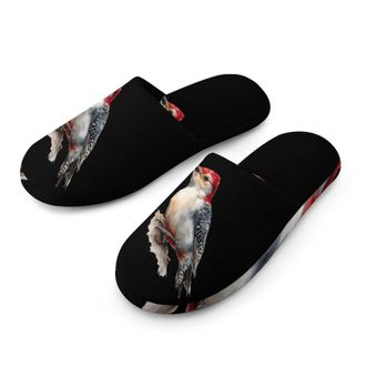 Generic Watercolor Woodpecker Bird Mens House Slippers Slip Indoor Slipper On Shoes Warm Outdoor