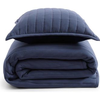 Tommy Hilfiger Classic Comfort Quilt & Shams Set in Navy Blue at Nordstrom, Size Full