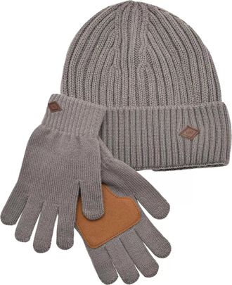 Widdop and Co Widdop & Co. Mens Hat & Gloves Gift Set - Harvey Makin Layers Design in Grey - Stylish Fashion Accesssories