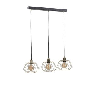 Netlighting Laya Bar Pendant Ceiling Light Gold 62cm 3x E27