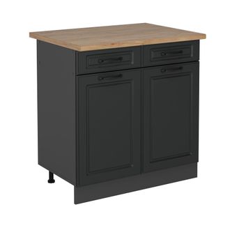 Vicco Mueble Bajo De Cocina R-line, Antracita Casa De Campo, 80 Cm, Et Roble