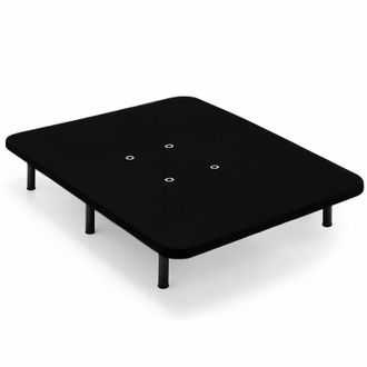 HOGAR 24 Hogar24 - Base Tapizada Con Tejido 3d Color Negro Y V&aacute;lvulas De Transpiraci&oacute;n + 7 Patas Cilindricas 32 Cm, 150x200 Cm