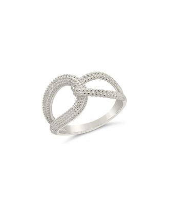 Sterling Forever Rhodium Plated Interlocking Chain Ring