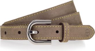 Tamaris Lederg&uuml;rtel TAMARIS, Damen, Gr. 11,5, grau (taupe), Leder, unifarben, G&uuml;rtel Lederg&uuml;rtel, mit Kontrastnaht