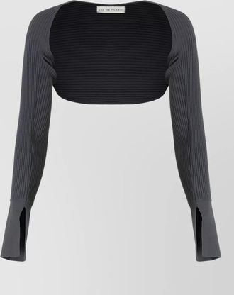 Live The Process cropped knit wrap shawl open front