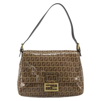 Fendi Forever Big Mama Patent Beige Patent_Leather Handbag (Pre-Owned)
