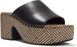 FitFlop Platfforms Graphic-Wea Slides in Black at Nordstrom, Size 7.5