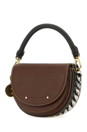 Stella McCartney Womens Two-Tone Alter Mat Frayme Handbag Black-Havana Borse A Mano Black/havana Bag