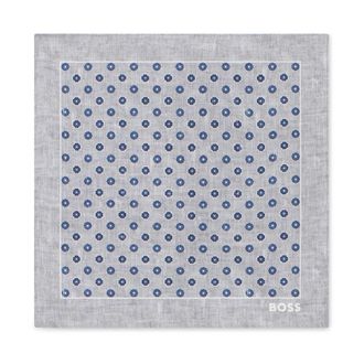 HUGO BOSS Fazzoletto da taschino in seta geometrica - - Accessories - Uomo - Grigio - ONE SIZE