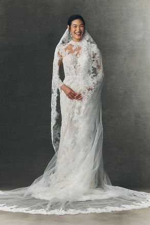 Pronovias x Anthropologie Weddings Reney Lace Cathedral Veil