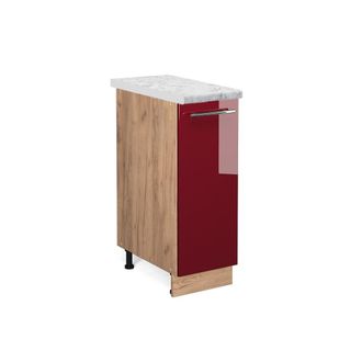 Vicco Armario De Farmacia Fame-line, Rojo Burdeos Alto Brillo, 30 Cm, Et M&aacute;rmol Vicco