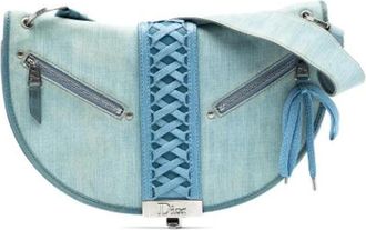 Dior Pre-owned Cross Body Bags, female, Blue, Size: ONE SIZE Pre-owned Admit It Flap Bag