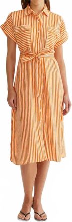 Compa&ntilde;&iacute;afant&aacute;stica Stripe Midi Dress In Orange