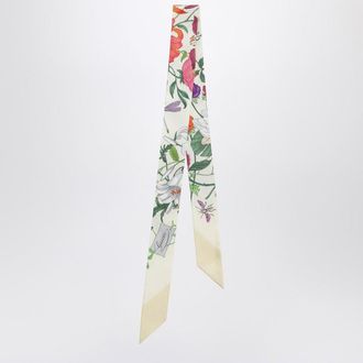 Gucci Yellow printed slim silk scarf