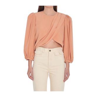 Chlo&eacute; Draped Blouse - female - Chlo&eacute; - Blouses - Pink - S - Blouses & Shirts