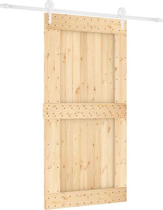 vidaXL Puerta Corredera Natural Y Blanco 100 X 210 Cm Vidaxl
