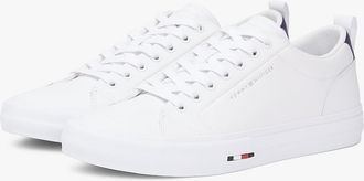 Tommy Hilfiger Mens Vulcanized Leather Sneaker - White - US 11.5 / EU 45