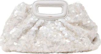 Maje Sequins Milpli mini Clutch in White at Nordstrom, Size Medium