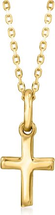 RS Pure by Ross-Simons 14kt Yellow Gold Cross Necklace
