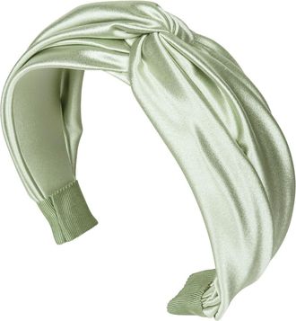 Jennifer Behr Twist silk satin headband - women - Silk Satin/Silk - One Size - Green