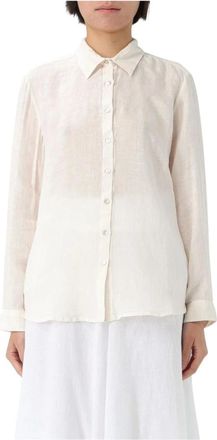 120% Lino Shirts, female, Beige, XS, Elegant Linen ButtonDown Shirt