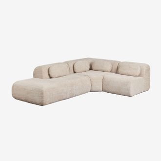 Sklum Sof&aacute; Modular Rinconera De 3 Piezas Con Div&aacute;n Izquierdo En Chenilla Envasado Al Vac&iacute;o Merida Sklum