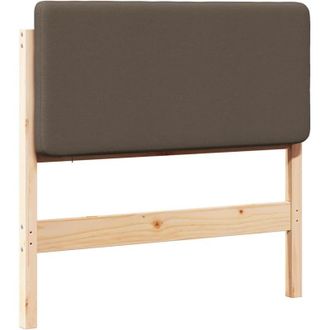 vidaXL Upholstered Headboard Brown and Taupe 80 cm Solid Pine Wood vidaXL