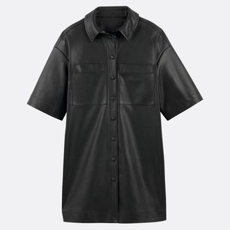 La Redoute Collections Loszittende korte jurk van imitatieleer, Signature SARA