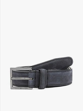 Tommy Hilfiger Logo Tonal Buckle Leather Belt