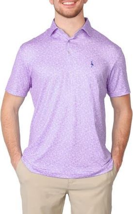 Tailorbyrd Overlapping Flowers Performance Polo in Purple at Nordstrom Rack, Size Large