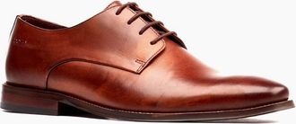 base Mens Marley Plain Toe Mens Derby Shoes - Brown - Size: 12