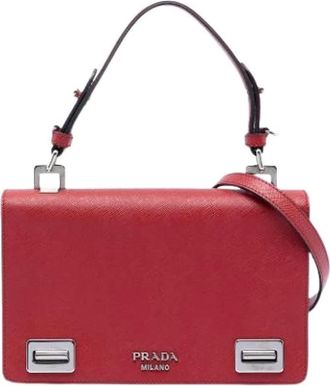 Prada Pre-owned Shoulder Bags, female, Red, Size: ONE SIZE Pre-owned Satchel
