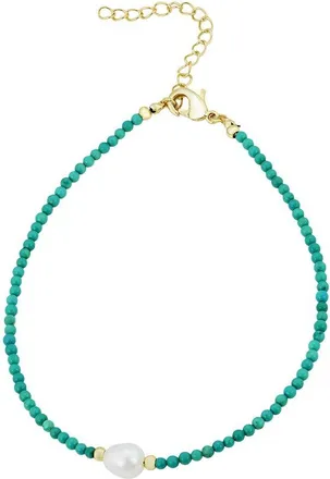 Savvy Cie Jewels 18K Plated 7-8Mm Pearl Station Anklet